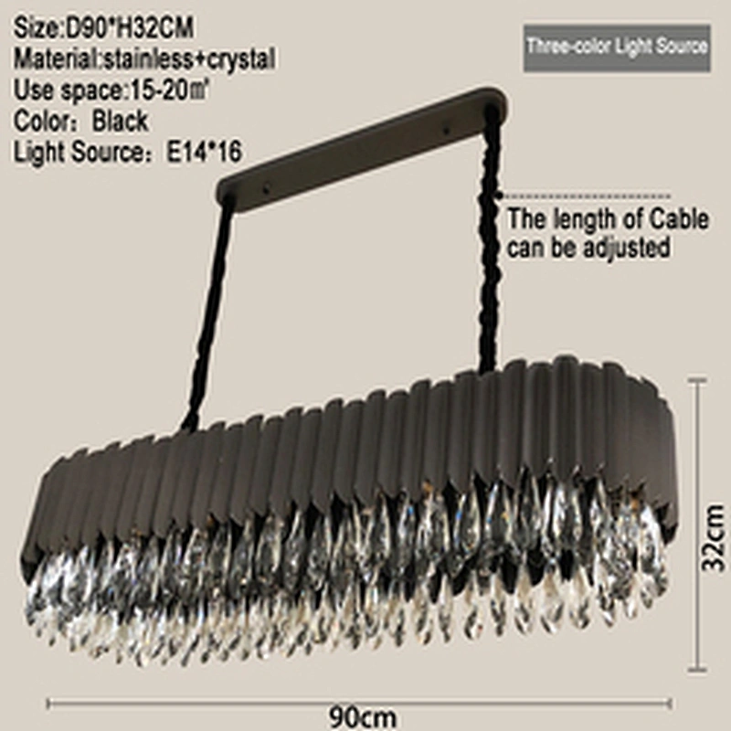 Luxury Crystal Chandelier Modern Simple Living Room Dining Room Gold Round Pendant Lights