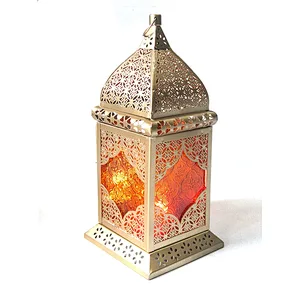 Simple restaurant atmosphere Islamic style iron table lamp custom hotel glass Moroccan table lamp