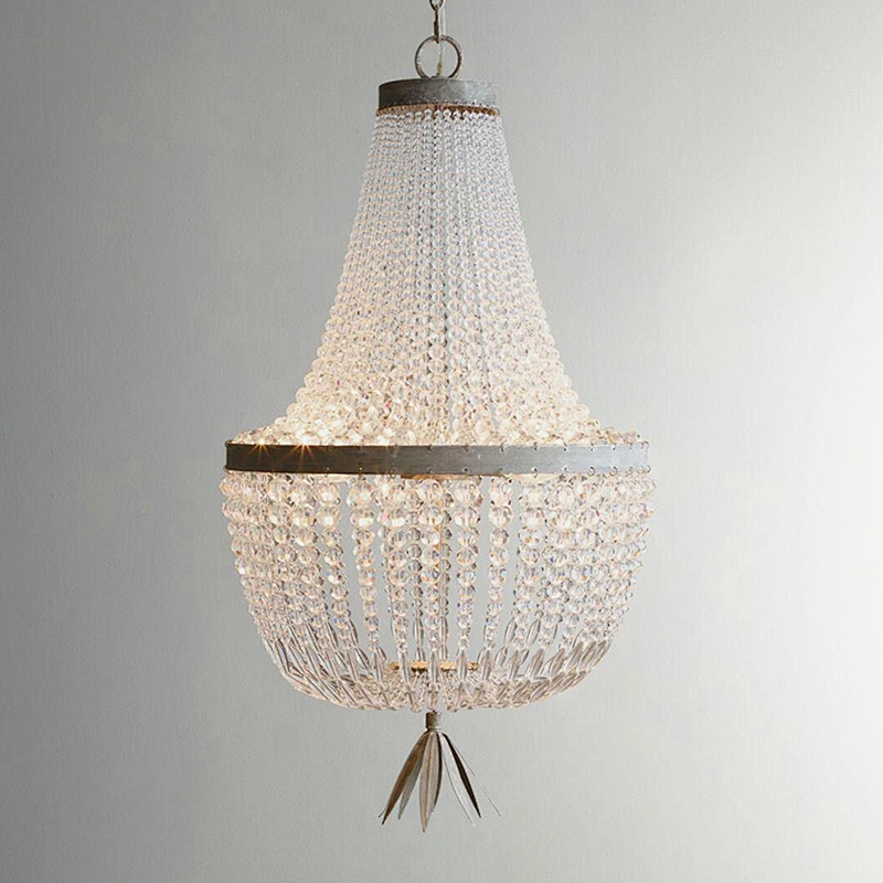 Modern French Empire Round Dining Room Luxury Led  K9 Crystal Lights Chandelier