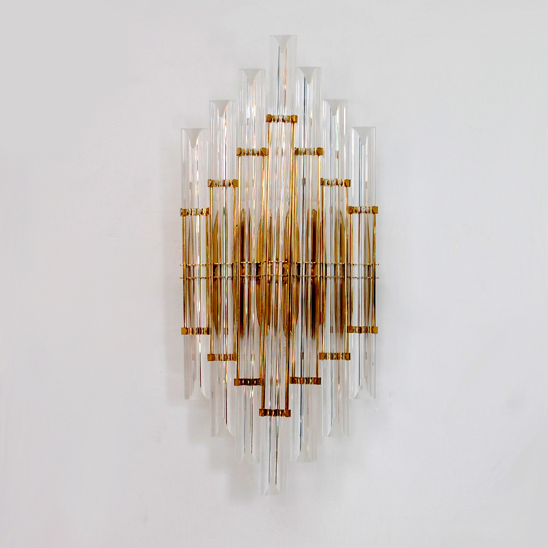 Modern Nordic garden corridor glass crystal luxury bedside wall lamp