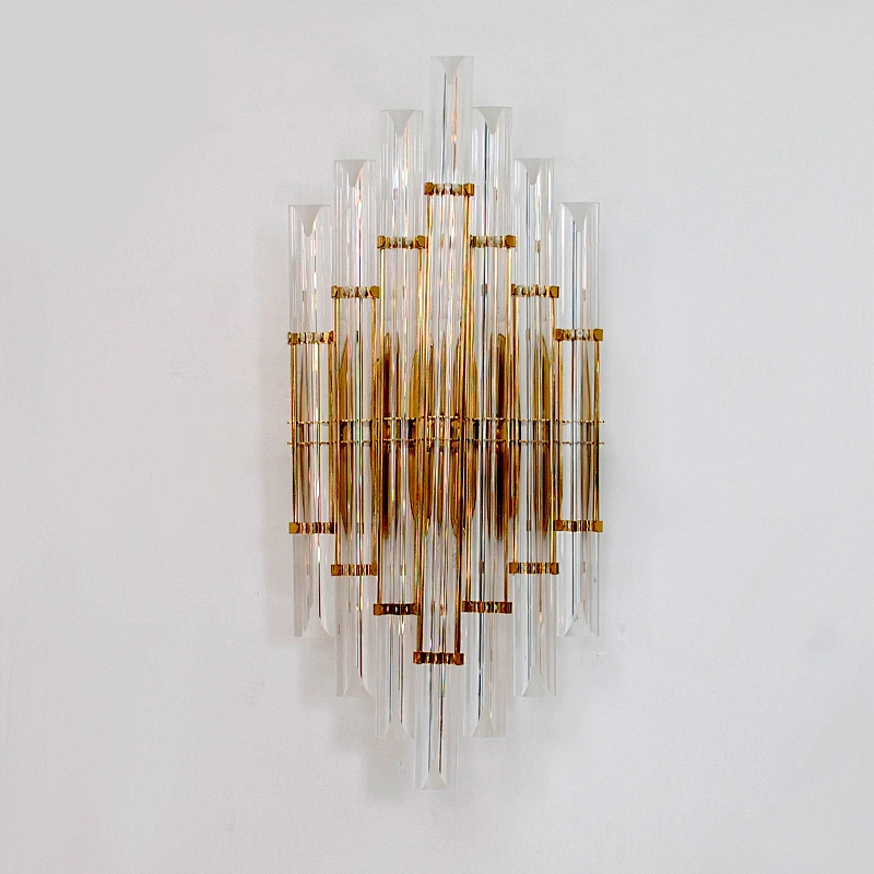 Modern Nordic garden corridor glass crystal luxury bedside wall lamp