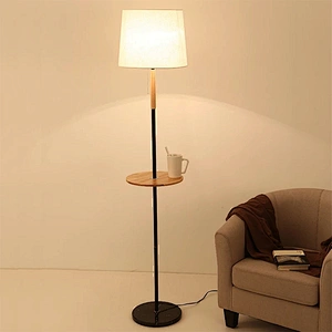 modern hotel living room standing light   woood metal floor lamp