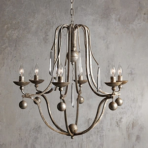 Custom candlestick hotel villa ambience chandeliers iron six-headed lighting classical Moroccan style chandeliers&pendant lights