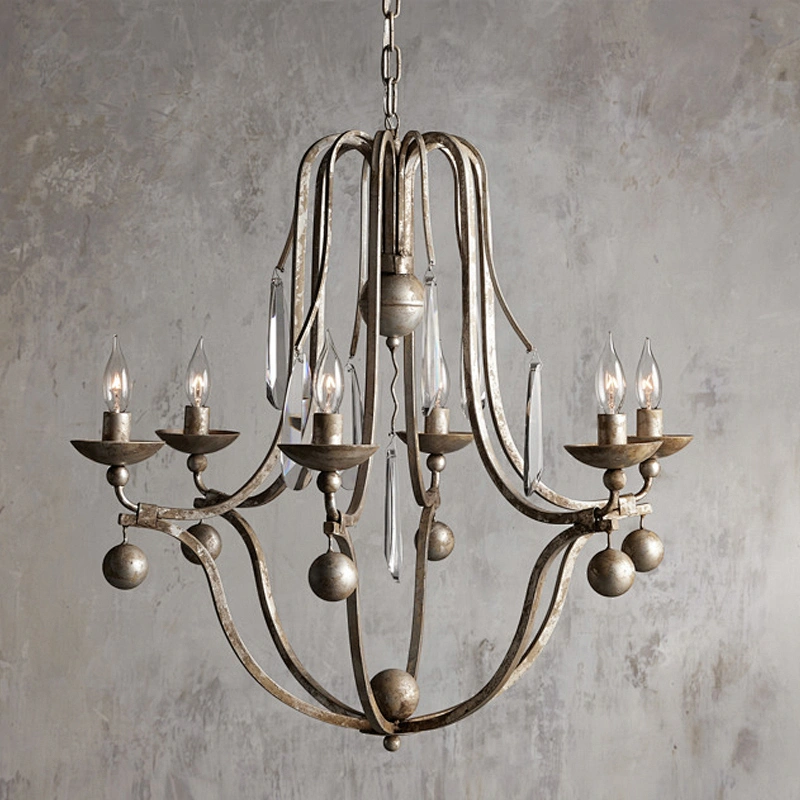 Custom candlestick hotel villa ambience chandeliers iron six-headed lighting classical Moroccan style chandeliers&pendant lights