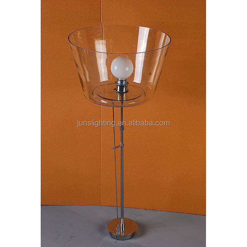 Modern clear glass shade floor lamp