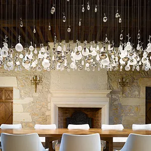 Modern round glass chandeliers&pendants hotel lobby lounge engineering custom design hotel decorative lighting