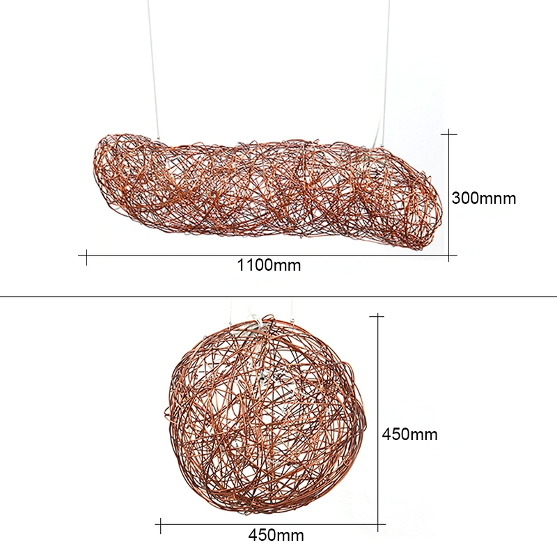 Modern decorative lighting led aluminum wire ball pendant lamp