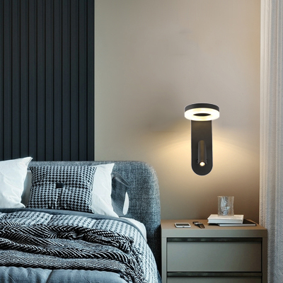Nordic Hotel Bedside Reading Lamp Double Control Led Wall Lamp Customized Hotel Decor Can Rotate Eye Protection Reading Light
