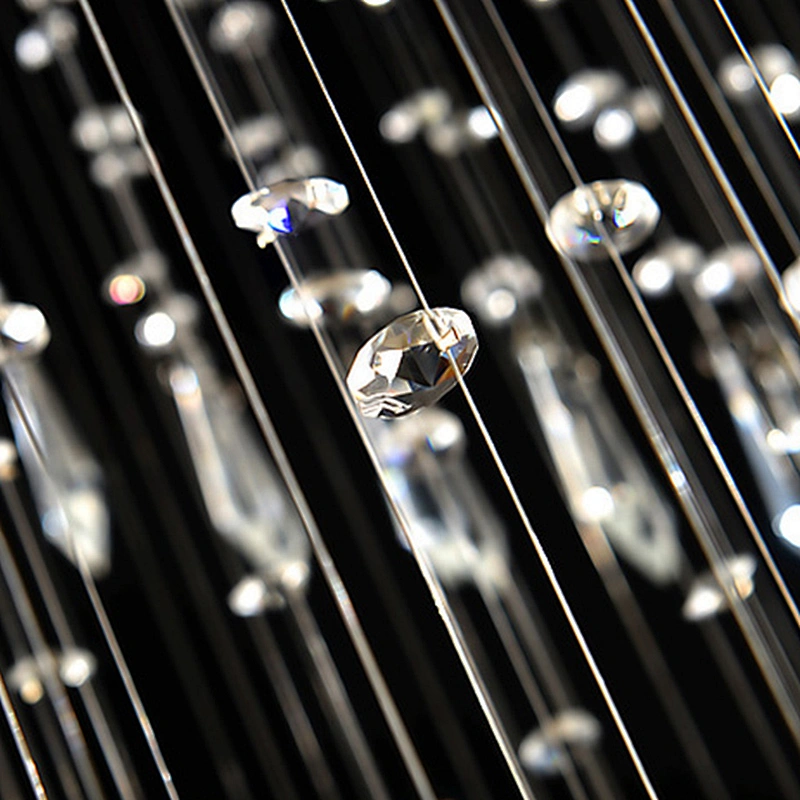 Custom modern spiral hanging led k9 crystal chandelier