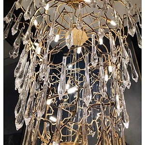 Modern custom designed hotel lobby branch glass chandeliers luxury villa staircase chandeliers