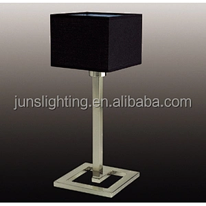 Modern Rectangular Black Fabric Shade Table Lamp For Living Room Hotel Desk Lamps