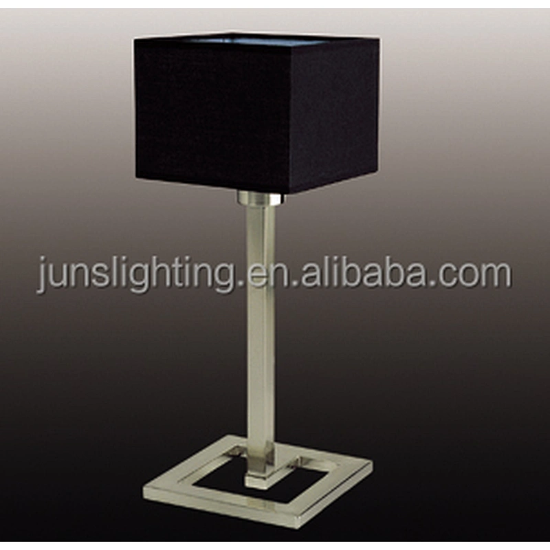 Modern Rectangular Black Fabric Shade Table Lamp For Living Room Hotel Desk Lamps