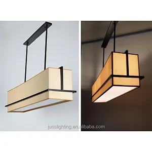 European rectangular linen fabric shade pendant lamp chandeliers & pendant lights