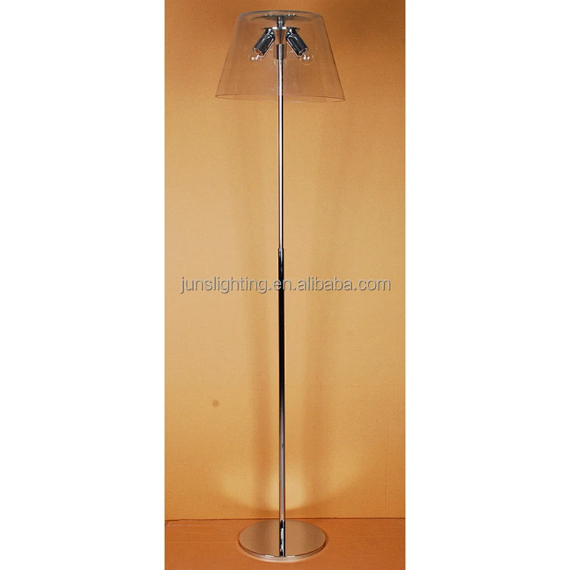 Modern clear glass shade floor lamp