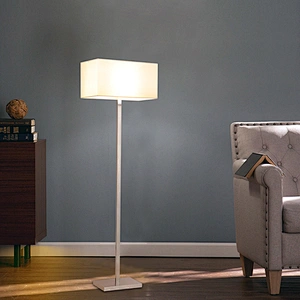 Modern nordic  rectangular fabric shade iron base creative Interior light floor lamp