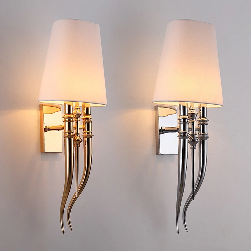 Rebecca Modern Steel Fabric Shade Indoor Wall Lamp With Long Tail For Hotel