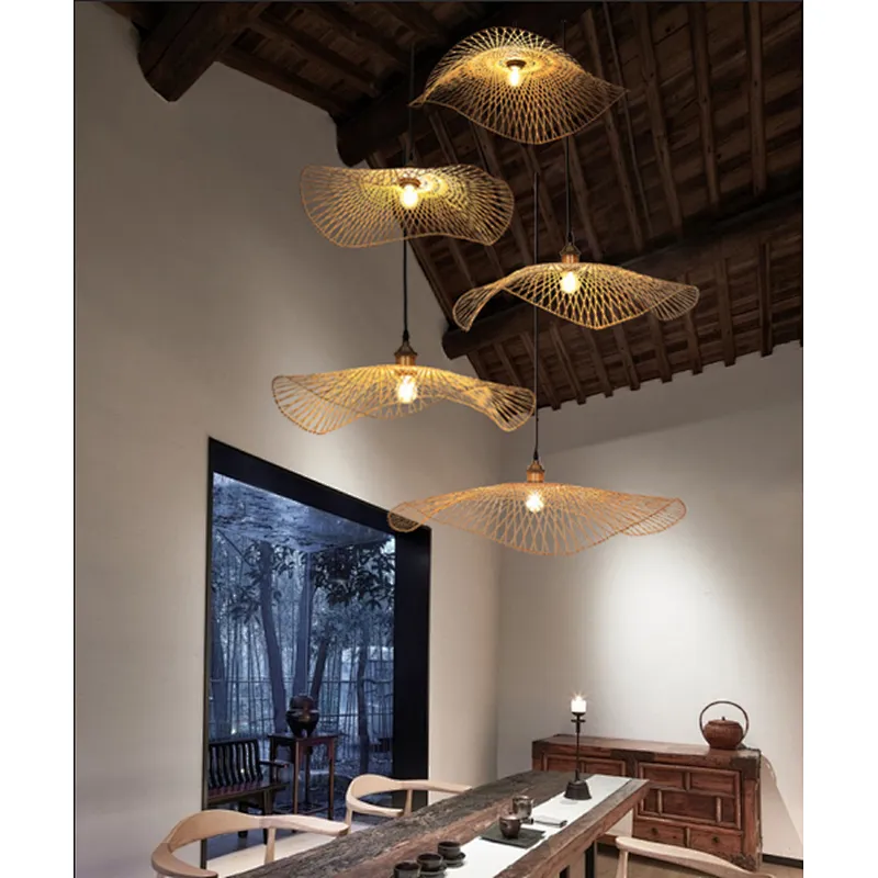 Southeast Asia Bamboo art light creative restaurant teahouse LED hotel chandelier