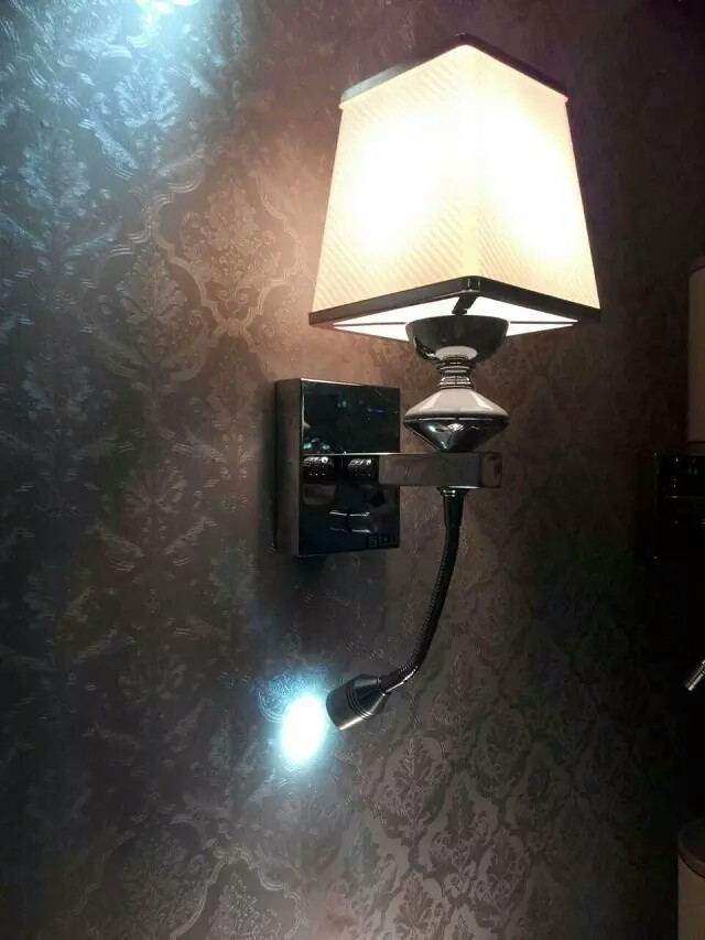 Country style single fabric shade wall lamp Living Room bedroom wall lamps