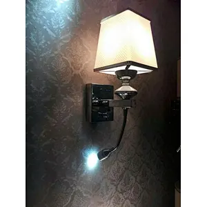 Country style single fabric shade wall lamp Living Room bedroom wall lamps
