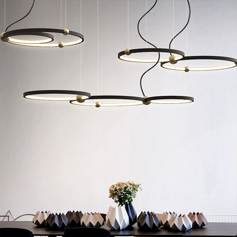 Nordic style simple black Modern led Modern chandelier