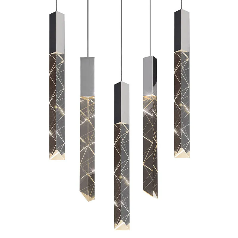 Modern  villa living room atmosphere crystal chandelier Nordic led drop light crystal pendant chandelier lights