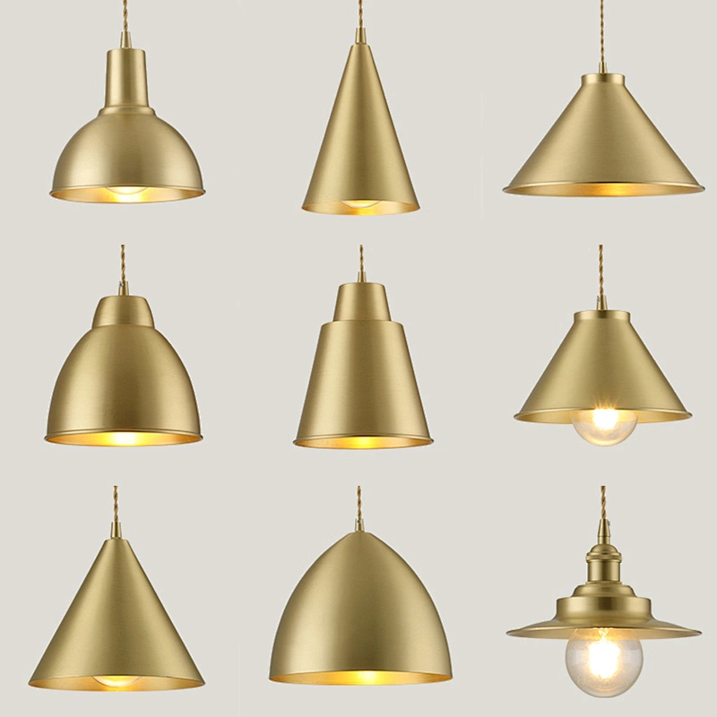 Modern Dome Kitchen Dining Lighting Brass Light Pendant Lights Gold Copper European Residential
