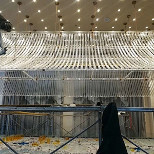 Customized Large Hotel Lobby Decoration Lighting Modern Glass Crystal Chandelier