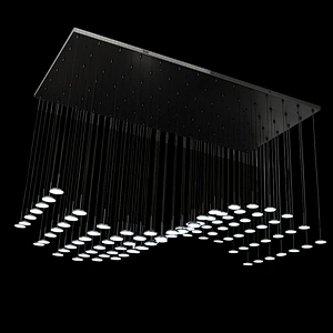 Modern pendant lighting chandeliers large hotel dining room black long led ceiling chandelier