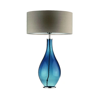 zhongshan purple glass table lamp with fabric shade