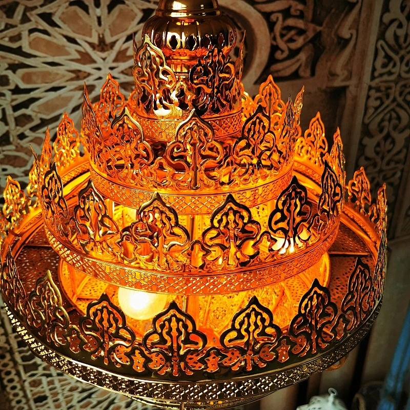Dubai features chandeliers Morocco hotel villa restaurant Southeast Asia hollow carved chandeliers hotel light fixtures