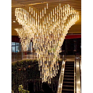 Creative Hotel shopping mall raindrop crystal chandelier engineering design custom combination meteor shower lamp