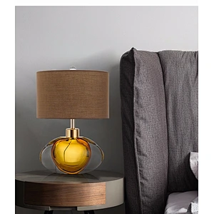 Modern Luxury Hotel Living Room Bedroom Bedside Table Lamp Seiko Glass Led Table Lamp