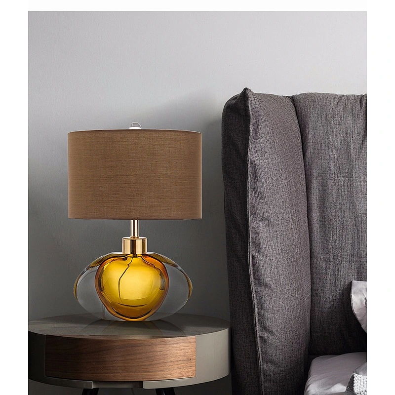 Modern Luxury Hotel Living Room Bedroom Bedside Table Lamp Seiko Glass Led Table Lamp