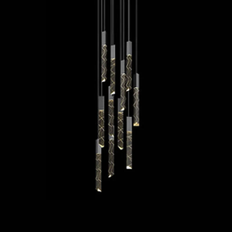 Modern  villa living room atmosphere crystal chandelier Nordic led drop light crystal pendant chandelier lights