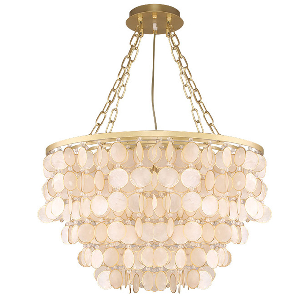 Decorative Luxury Custom Lighting Seashell Bubble Chandelier Modern Simple Design European Creative Shell Bedroom Pendant Lamp