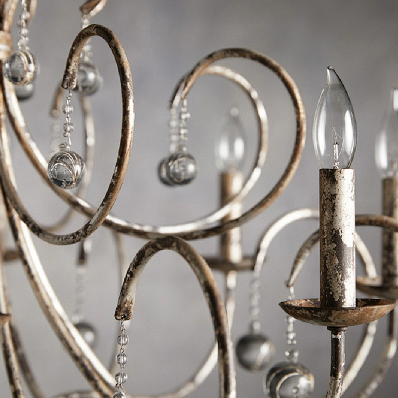 Customized hotel lobby restaurant atmosphere decorated with luxury chandeliers classical villas made of iron chandeliers