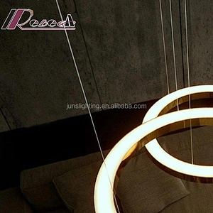 Circle Round Plating Gold Pendant Light Dining Room Metal Modern Chandelier European Iron Brass 80 Project Installation 110-240V