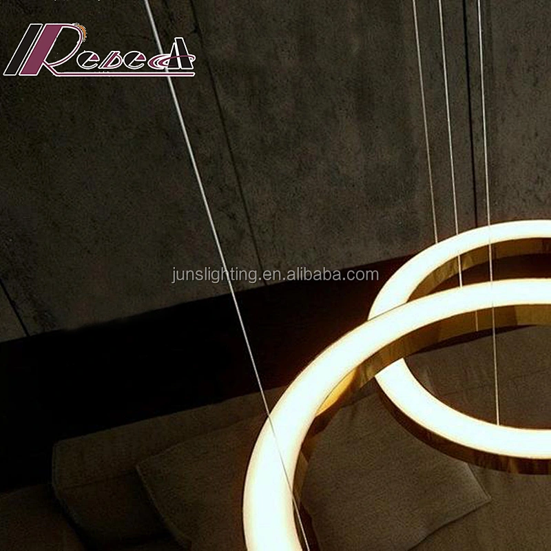 Circle Round Plating Gold Pendant Light Dining Room Metal Modern Chandelier European Iron Brass 80 Project Installation 110-240V