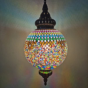Featured hotel restaurant decorative Mosaic stained glass lampshade system chandeliers Moroccan style chandeliers&pendant lights