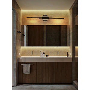 Simple Bar Iron Black And White Hotel Waterproof Bathroom Wall Light Custom Hotel Decor 14W/16W Mirror Wall Light Ip44