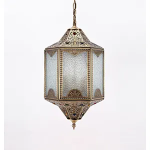 Islamic Chandeliers Iron Lamps with Nostalgic Moroccan Style Chandeliers&pendant Lights Frosted Glass Custom Hotel Restaurant 90