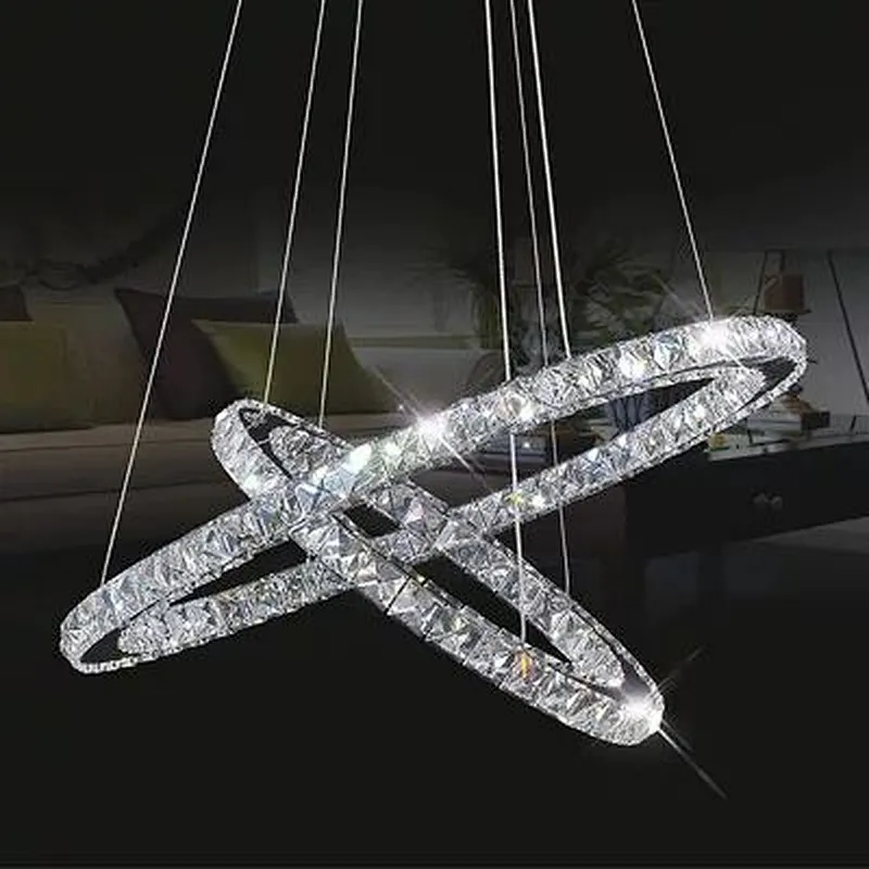 Modern hotel decorative lighting led round  crystal chandelier