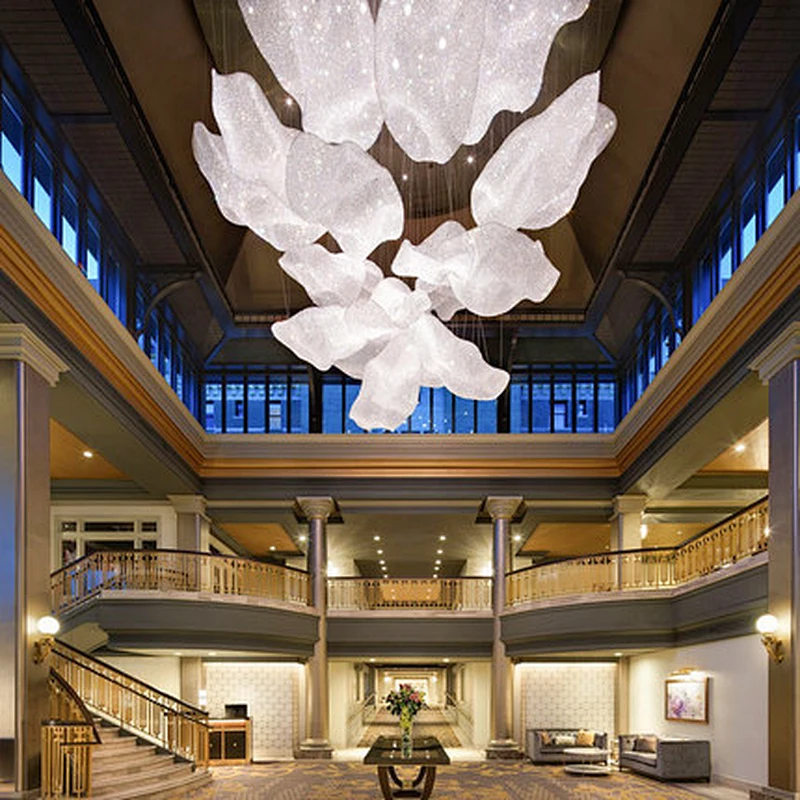 Modern Hotellobby Decorative Lighting Luxury Big Crystal Chandelier Hotel 3 Years White 80 Pineapple Bead Clear 30*LED 7w 2-year