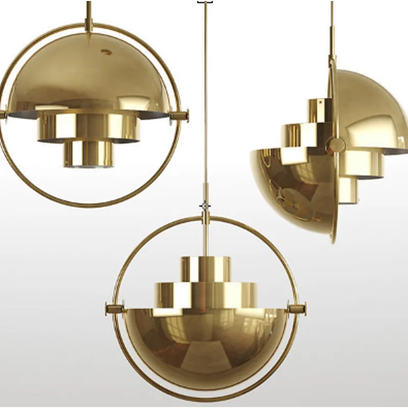 Nordic gold modern simple dining room bar bar coffee shop semicircle chandelier