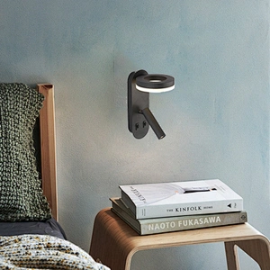 Nordic Hotel Bedside Reading Lamp Double Control Led Wall Lamp Customized Hotel Decor Can Rotate Eye Protection Reading Light