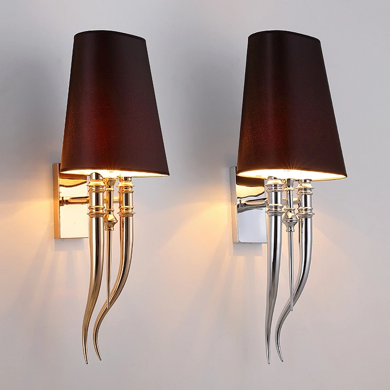 Rebecca Modern Steel Fabric Shade Indoor Wall Lamp With Long Tail For Hotel