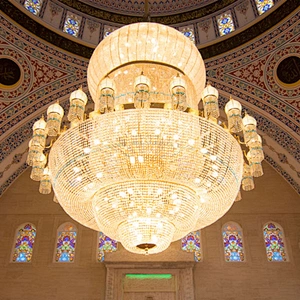 Custom Made Design Mosque Islam Copper Crystal Lighting Islamic Chandelier