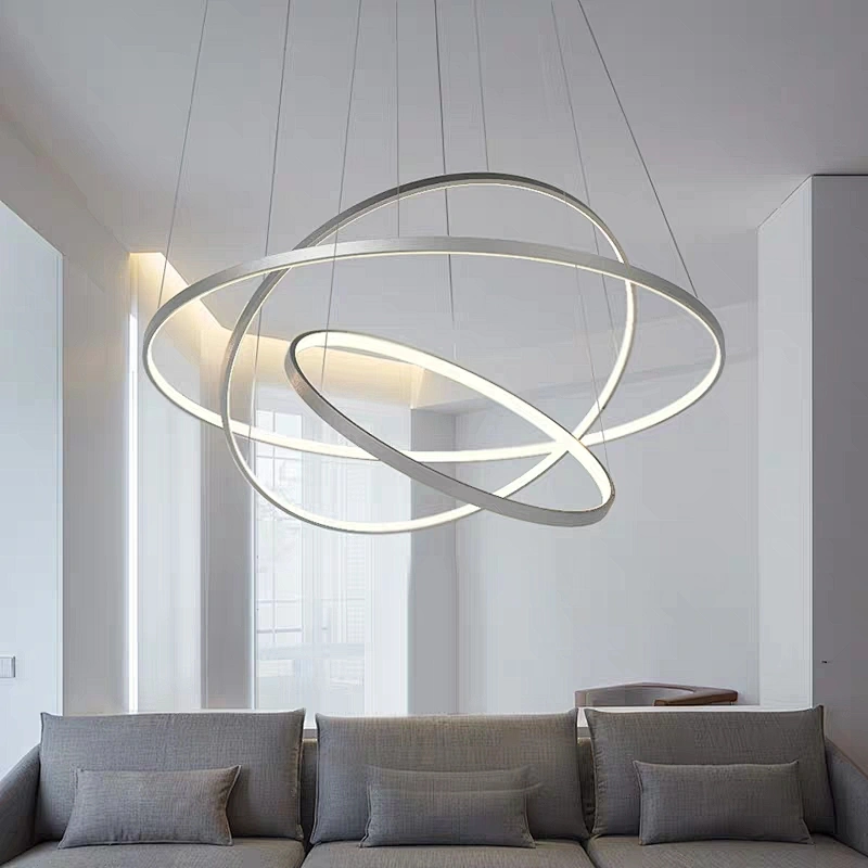 Modern aluminum circular led chandelier for hotel