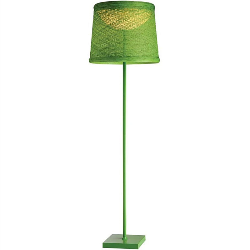 Zhongshan Natural Material Rattan Fabric Shade Floor Lamp Modern Floor Lighting