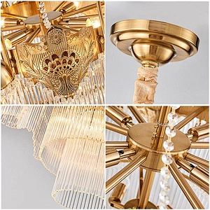 Modern decorative brass glass luxury lighting crystal chandelier with CE,ROHS certificate